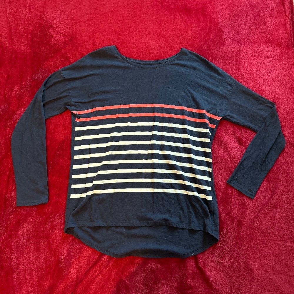 Pink and white striped long sleeve